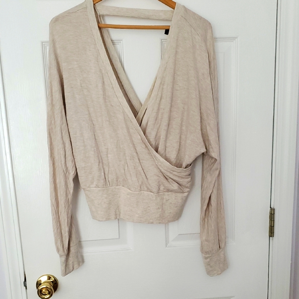 Express Cream Wrap Top (medium)
